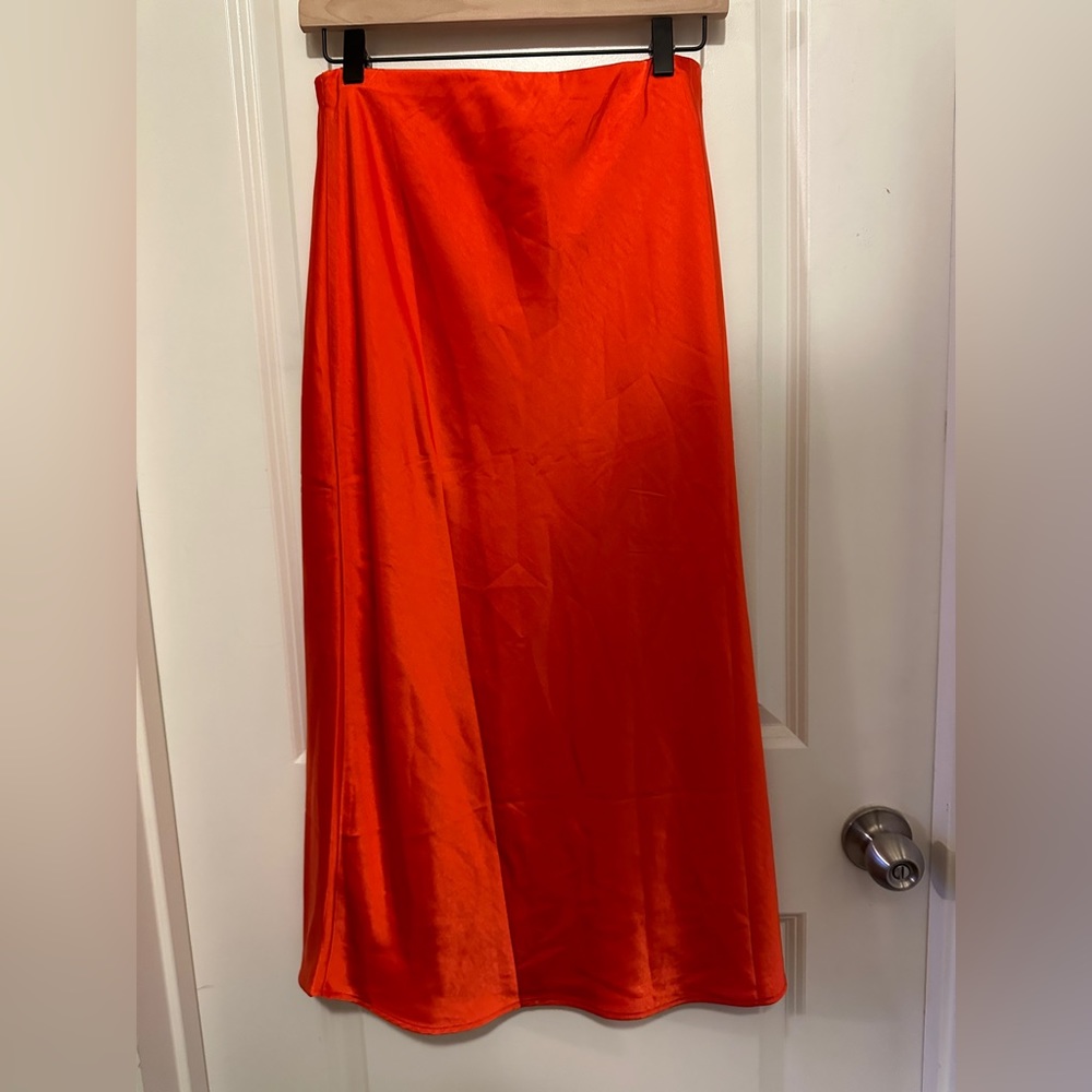 Mango Satin Midi Skirt